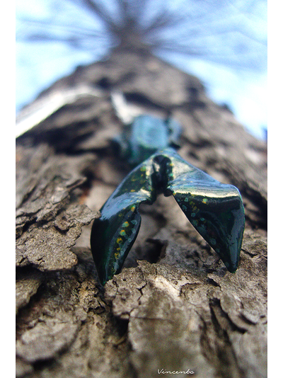 Подвеска "Рыба Древних" в тёмно-зелёной цветовой гамме