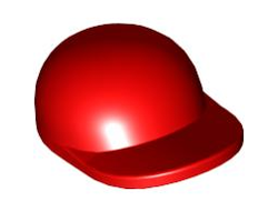 Minifigure, Headgear Cap - Short Curved Bill, Red (4485b / 4562544)