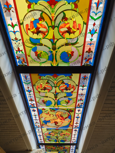 Витражная пленка, витражная пленка самоклеющаяся под заказ,пленочный витраж в старорусском стиле