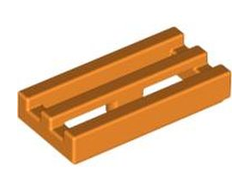 Tile, Modified 1 x 2 Grille with Bottom Groove / Lip, Orange (2412b / 4125254)
