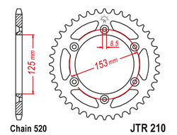 Звезда ведомая (50 зуб.) RK B4012-50 (Аналог: JTR210.50) для мотоциклов Honda, Betamotor