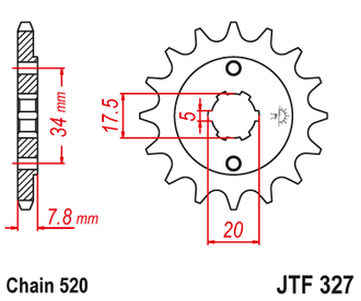 Звезда ведущая (13 зуб.) RK C4332-13 (Аналог: JTF327.13, JTF1327.13) для мотоциклов Honda, HM-Motor