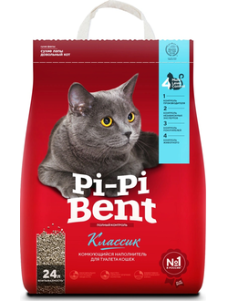 Наполнитель для кошек Pi-Pi-Bent Классик комкующийся 24 л
