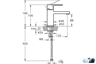 Смеситель для раковины Vitra Flo S A41936EXP