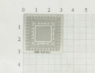 Трафарет BGA для реболлинга чипов компьютера NV N12P-Q3-A1 0.5мм