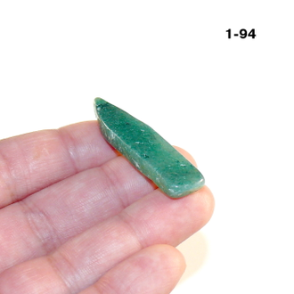 Авантюрин натуральный (галтовка) зеленый №1-94: 5,2г - 42*10*6мм