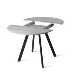 Лаунж стол круглый D900 (1300) раздвижной дуб канадский/черный муар