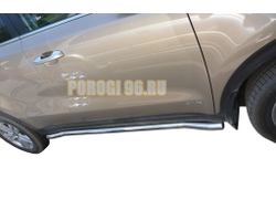 Защита штатного порога труба d60 для Kia Sportage 2018-2021