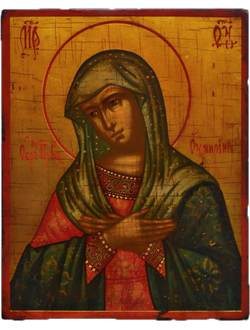Умиление - рукописная икона Пресвятой Богородицы