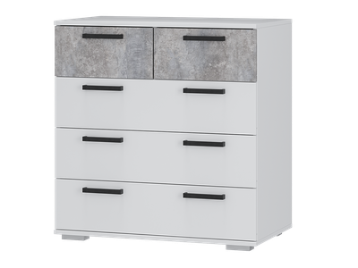 Комод «Стандарт 5» NEW 800*828*460 белый/цемент светлый