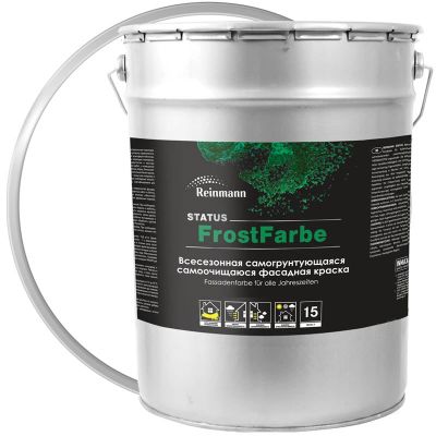 Краска фасадная всесезонная REINMANN Status FrostFarbe Белая база А 9 л