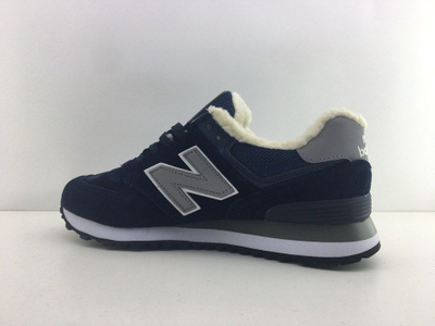New Balance 574 синие зимние с мехом
