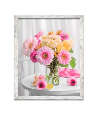 Картина интерьерная в раме 1324беж 40*50 "Цветы".
