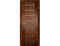 Дверь  с узкими стеклами Хайтек 3 античный орех