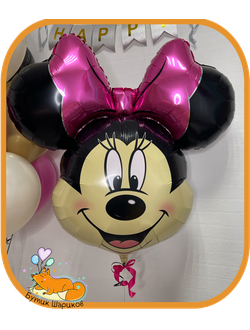Фольгированный шар Минни Маус с бантиком 110 см