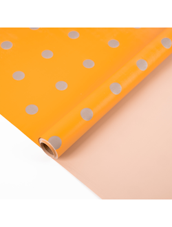 Пленка двусторонняя "Большой горох" 58см*10м Желтый / Бежевый ПР29/3