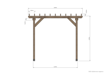 Пергола деревянная В-1