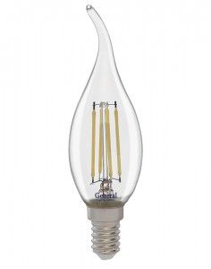 Лампа светодиодная General свеча на ветру E14 12W 2K 35x98 филамент (нитевидная), проз GLDEN-CWS-12-20-E14-2700 660327