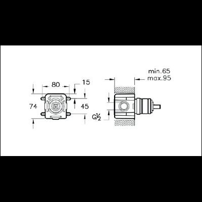 Универсальный бокс для настенного встраиваемого смесителя для душа VitrA, A42213