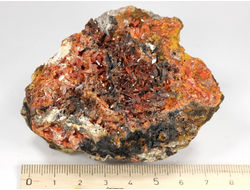 Крокоит, кристаллы на породе, Австралия, Тасмания (78*65*45 мм, 210 г) №28593