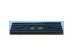 Train Base 6 x 24 with 2 Square Cutouts and 3 Round Holes Each End, Reinforced on Bottom, Dark Bluish Gray (92088 / 6077826)
