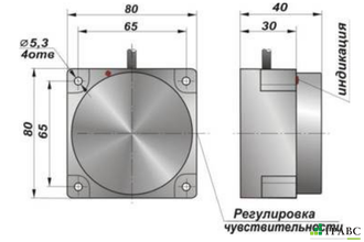 Индуктивный датчик прямоугольный И40-NO-AC (80x80x40)