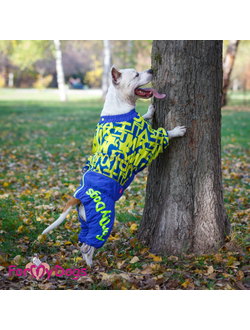 Комбинезон для больших собак Алфавит син/желт