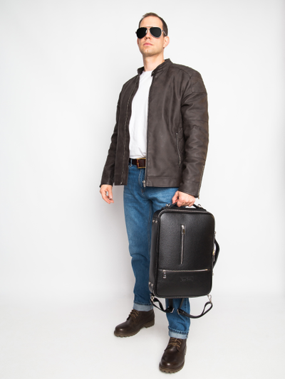 Кожаная сумка-рюкзак Castenaso black (арт. 3108-01)