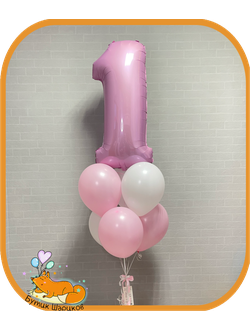 - Цифра фольгированная (любая)  - 6 шариков  - грузик