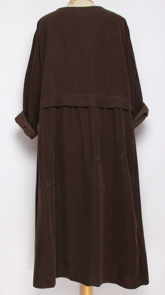 Платье Бохо "Два разреза " вельветовое шоколад до р.56