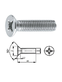 Винт пот.гол M4X 40 нерж.A2 (10 шт) ZONBIX D965 M4-0.7X 40_010