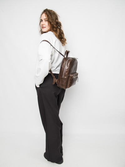 Женский кожаный рюкзак Anzolla brown (арт. 3040-02)