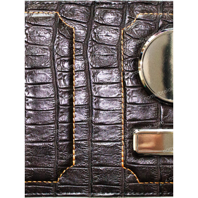 «КРОКОДИЛ» КОЖАНАЯ ОБЛОЖКА ДЛЯ АВТОДОКУМЕНТОВ В КОМПЛЕКТЕ С ЛИНЗАМИ. ЦВЕТ: ТЁМНО-КОРИЧНЕВЫЙ