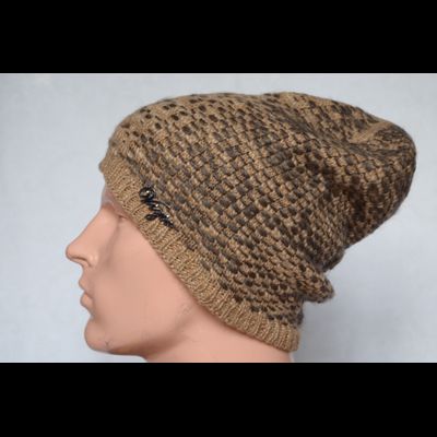 Коричневая мужская вязаная шапка Vizio Италия 5680 фото