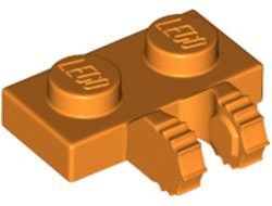 Hinge Plate 1 x 2 Locking with 2 Fingers on Side and 7 Teeth, Orange (50340 / 6266212)