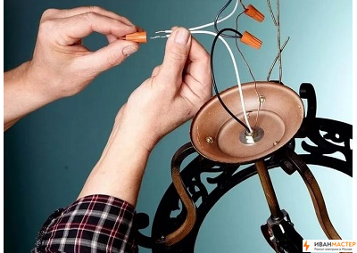 Подключение люстры в квартире в Московской области ИВАНМАСТЕР