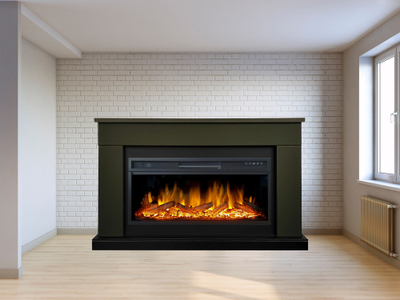 Линейный камин Bergen темная олива