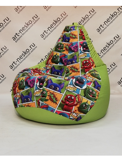 Кресло-мешок БИГ БОСС комби Монстрики/Дюспо салат