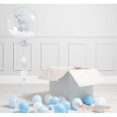 CЕТ ИЗ ВОЗДУШНЫХ ШАРОВ ДЛЯ МАЛЬЧИКА "ЛЕБЕДЬ"