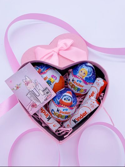 Подарочная коробка малое сердечко розовое