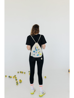 Рюкзак холщовый со стикерами