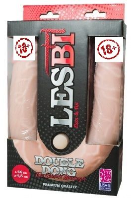 941303 Фаллоимитатор двухсторонний FLEX&FIX LESBI, L 460 мм, D 45 мм, киберкожа