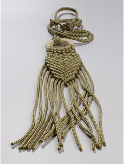 Подвеска Бохо макраме "Кольцо бахрома" оливковая