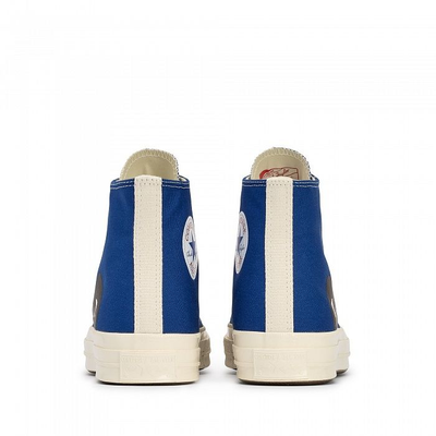 Заказать синие высокие  Converse Comme Des Garçons  с черным сердечком 171846C