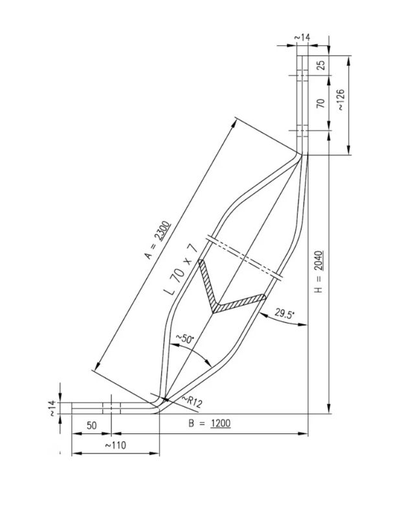 Ригель для крепления на скальном грунте