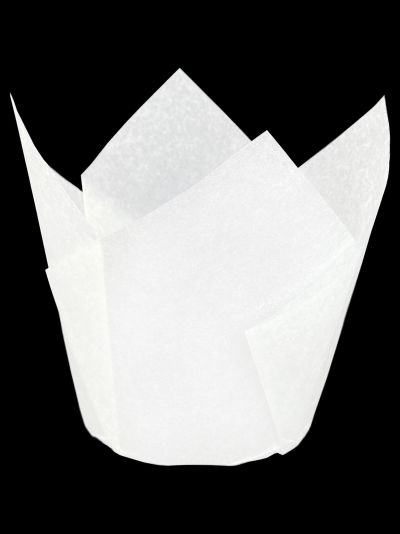 Форма бумажная "тюльпан" для капкейков/кексов (белая, 250шт.), 50*80мм