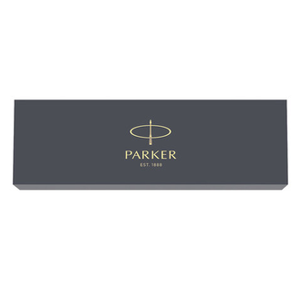 Ручка шариковая PARKER "Jotter Plastic CT", корпус сталь + черный пластик, синяя, R0033010