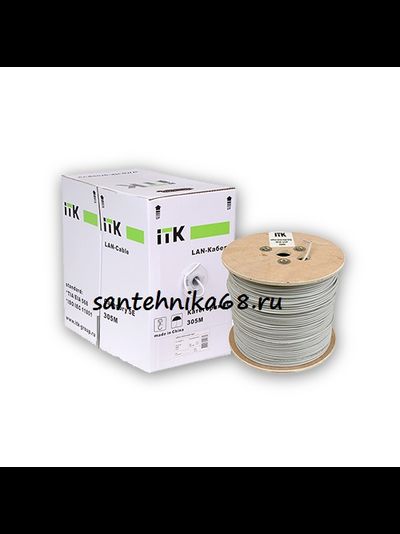 Кабель связи витая пара ITK U/UTP, кат. 5E 4х2х24AWG solid, PVC, серый (бухта 305м)