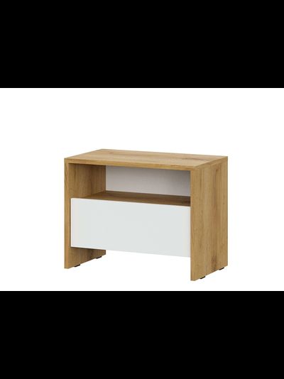 Дольче Тумба прикроватная Дуб золотой/Белый