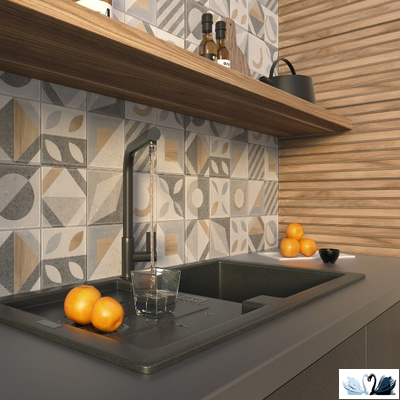 Плитка настенная Gracia Ceramica Supreme beige wall 05 25 х 60 см рельеф коричневые полосы